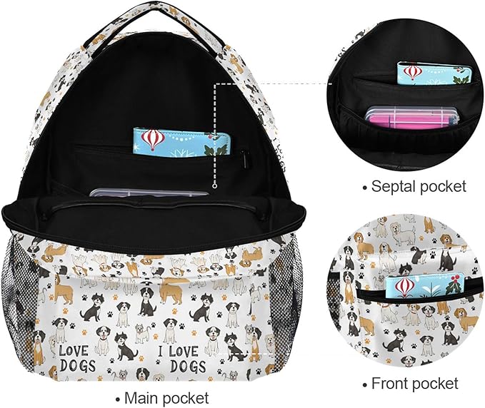 Wamika Bernese Mountain Dog Kids Backpack Cute Puppy Paw School Backpacks Boys Girls Preschool Book Bag