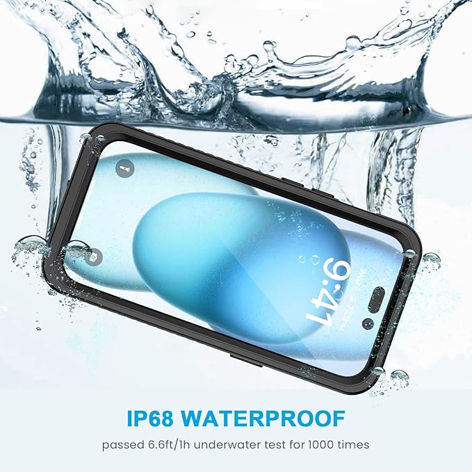 Lanhiem Magnetic for iPhone 15 Case, Waterproof Dustproof Cover [Built in Screen Protector] [Compatible with MagSafe], Full Body Heavy Duty Protective Phone Case for iPhone 15-6.1”(Black)