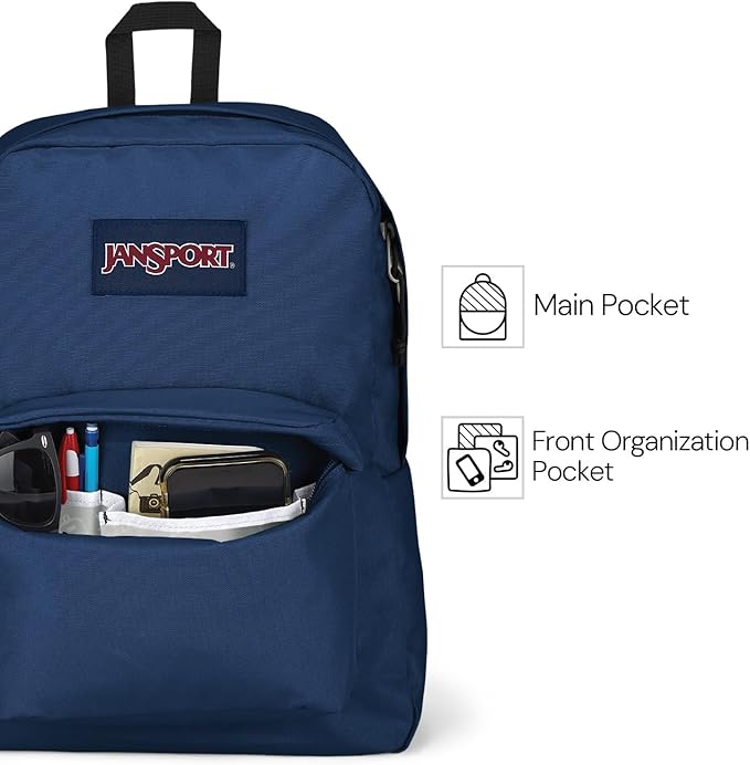 JanSport SuperBreak Plus Backpack with Padded 15-inch Laptop Sleeve and Integrated Bottle Pocket - Spacious and Durable Daypack for Work and Travel - Rows Of Bows