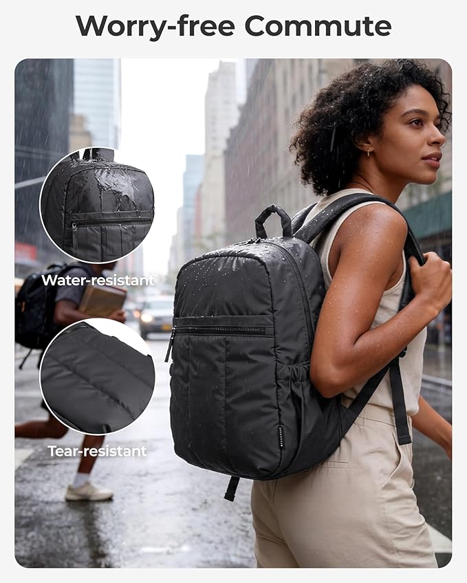 BAGSMART Backpack for Women, Travel Backpack with Large Side Pocket, 15.6 Inch Work College Backpack Purse, Waterproof Business Teacher Laptop Bag, Chocolate