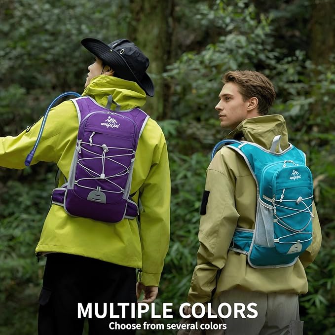 Hiking Backpack for Women & Men, Hydration Backpack with 2L Water Bladder for Running, Hiking, Cycling, Climbing, Camping, Biking (Blue)