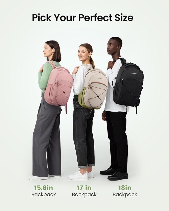 LOVEVOOK Everyday Laptop Backpack for Women & Men With Tumbler Holder,15.6 Inch Classic Travel Work College Teacher Carry on Backpack Purse,Waterproof Computer laptop Bag Hiking Backpack,Light Purple
