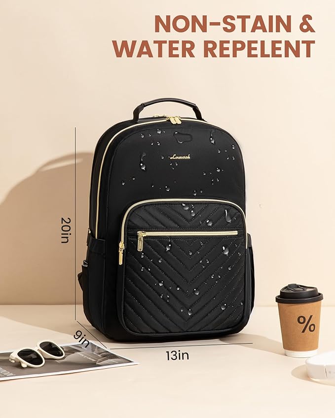 LOVEVOOK Laptop Backpack for Women with Giant Tumbler Holder 18.4 inch,Designer Travel Backpack Laptop Bag College Backpack,Quilted Work Nurse Teacher Backpack Purse Computer Bag Daypack,Navy Blue