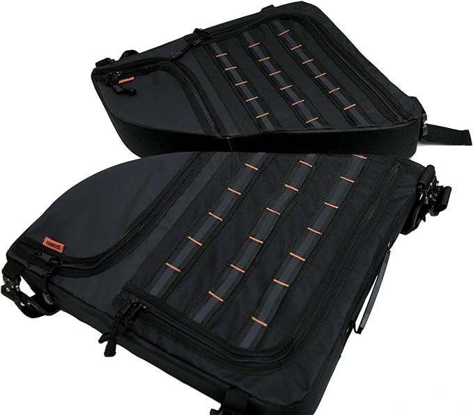 Recon Compatible Cargo Storage System for Jeep Wrangler JK/JL 2-Door – Heavy Duty Nylon Side Rack Organizer Bags, Weather-Resistant Black Overhead Gear Pack by XG Cargo