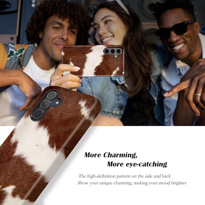Compatible for Samsung Galaxy S26 5G Case, Dual Layer Heavy Duty 2 in 1 Shockproof Protective Phone Case,Western Cowhide Print Luxury Design