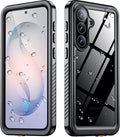 SPIDERCASE Designed for Samsung Galaxy S26 Case Waterproof,Built-in Screen & Camera Lens Protector[IP68 Underwater] [Military Grade Shockproof] Full Body Protection Phone Case,Black/Clear