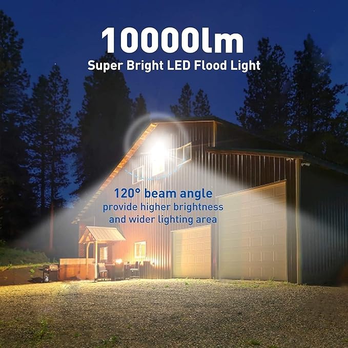 4Pack LED Flood Light Outdoor,50W LED Work Light 5500lmwith 6FT US Plug,IP66 Waterproof Exterior Security Lights,6000K Daylight White Outside Floodlights Slim Design for Playground Yard