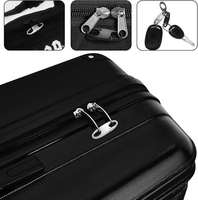 Small Carabiner Clip, Zipper Clip, Small Carabiner| Mini Carabiner, ZipperPull Replacement, Premium Zipper Lock, Upgraded ZipperPull, ZipperClips Anti Theft (6PCS Black)