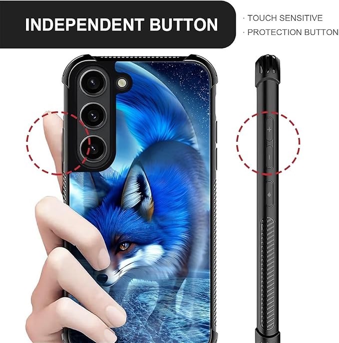 for Samsung Galaxy S23 Plus Case, Snowy Mountain Fox Lake Pattern Graphic Design Girl Boy Soft Silicone Hard Acrylic Shock Protection for Samsung Galaxy S23 Plus