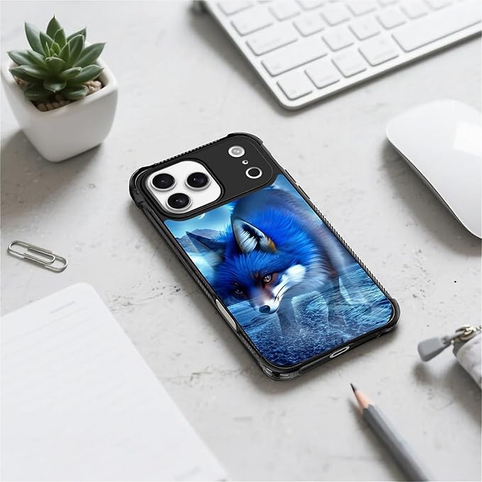 for iPhone 17 Pro Max Case,for MagSafe Graphic Design for Girl Boy Soft Silicone Hard Acrylic Shock Protection Designed for iPhone 17 Pro Max Snowy Mountain Fox Lake Pattern