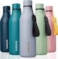 BJPKPK Insulated Water Bottles, 25 oz Stainless Steel Metal Water Bottle with Strap, BPA Free Leak Proof Jugs, Mugs, Flasks, Reusable Thermal Flasks for Sports & Travel, Mist Grey
