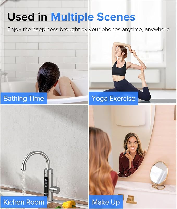 LC-dolida Shower Phone Holder Waterproof 480 Rotation Phone Stand Case Mount Compatible with iPhone 17 16 15 14 13 12 11 Plus Pro Max XS XR up to 6.8" Cell Phone
