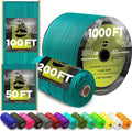 TECEUM Reflective Paracord Rope 1000 – 1000ft/200ft/100ft/50ft – 40+ Colors – Glow in The Dark – para Cord – Utility Rope for Survival, Hunting & Camping Gear – Nylon String, Camping Rope, Tent Cord