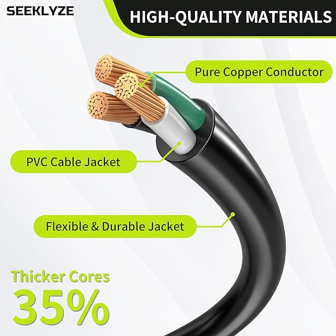 Short Extension Cord 1FT 2 Pack,16 AWG Black Power Cord Indoor for Laptops,Coffee Makers,Office Home Appliances, 3 Prong Small Extension Cable Outlet Saver,13A 125V 1625W,ETL Listed.