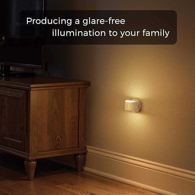 L LOHAS LED Motion Sensor Night Light, Rechargeable Stair Lights Indoor, Portable Warm White Motion Sensor Light Indoor, Battery Operated for Bedrooms, Hallway, Stairway & Bathrooms[2 Pack]