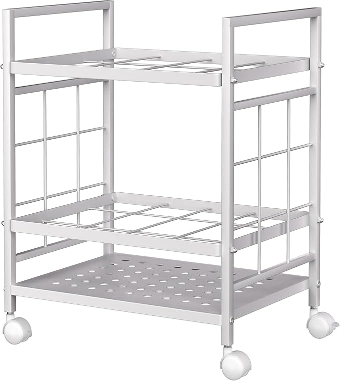 GIOTORENT Blueprint Storage Rack, Blueprint Holder with Wheels, Used for Storing Map/Poster/Blueprint/Architectural Construction Plan, 12 Slots, 2 Brakes, Silent Wheel for Home, Office, School(White)