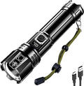 AKNEAR Rechargeable LED Flashlight 99000 High Lumens, Super Bright Flashlights with Zoomable & USB C Rechargeable & 5 Light Mode & IPX7 Waterproof, Powerful Flash Light for Home, Hiking, Camping