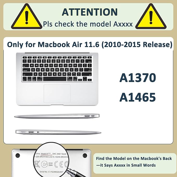 Laptop Cover for MacBook Air 11 inch Case 2015-2010 Release (Model A1465 A1370),Anti-Cracking Plastic Hard Shell Case & Keyboard Cover for Apple Mac Air 11.6",Funny Strawberry
