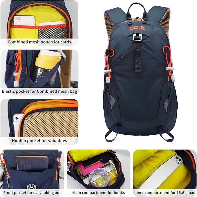 Hiking Backpack 30L Foldable Travel Daypack For Women Men,Camping Daypack Backpacks Lightweight,Durable Hiking Backpack Fit For Hiking,Daily Commuting,Short Trips.(With Rain-cover)