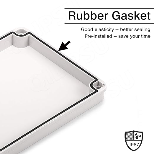QILIPSU Junction Box with Mounting Plate 110x80x70mm, ABS Plastic DIY Electrical Project Case IP67 Waterproof Dustproof Enclosure Grey (4.3"x3.1"x2.8")