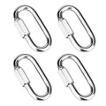 4Pcs 3 Inch 304(18-8) Heavy Duty Stainless Steel Screw Chain Quick Links, High Strength Carabiner for Big Chain Connecting, Hammock Hanging, Hiking, Camping