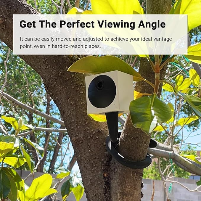 Holicfun Flexible Twist Mount for Indoor and Outdoor Security Cameras, Unversally Compatible with Ring, Blink, Eufy, Google Nest, Wyze, Arlo, Simplisafe and Other Cameras - Black