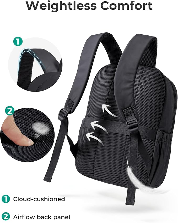 BAGSMART Backpack for Women, Travel Backpack with Large Side Pocket, 15.6 Inch Work College Backpack Purse, Waterproof Business Teacher Laptop Bag, Chocolate