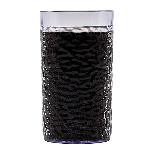G.E.T. 3316-CL-EC Heavy-Duty Shatterproof Plastic Pebbled Tumbler, 16 Ounce, Clear (Set of 4)
