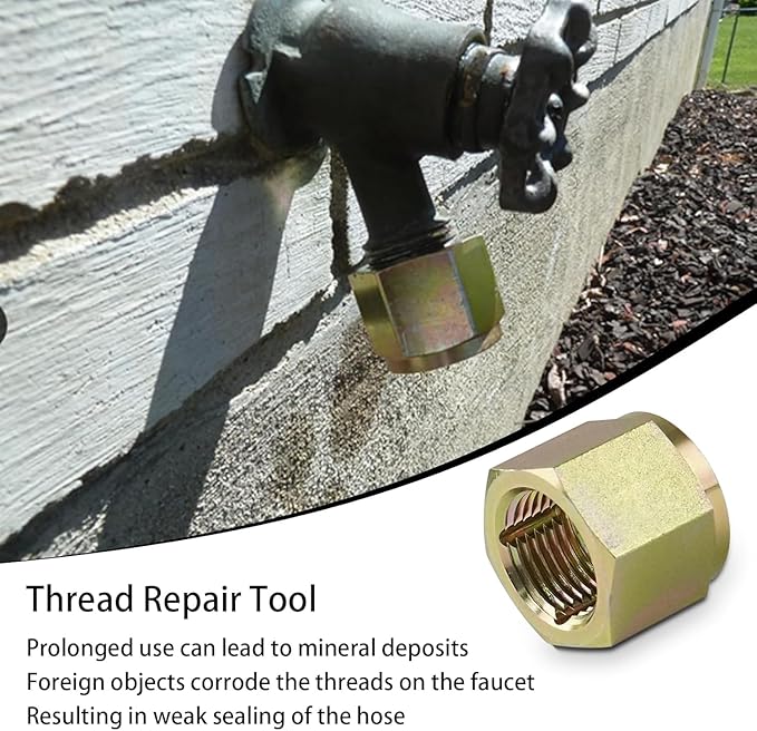 05265 Hose Thread Cleaner – Outdoor Faucet Repair Tool, 3/8 in Socket Drive