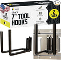 DC Cargo Mall Heavy Duty Hook Hanger E Track Accessories 7.5" Deep (2 Pack) - Garage Wall Mount, Box Truck, Enclosed Trailer, Storage ETrack System - Universal Garage Storage Organizer for Tools