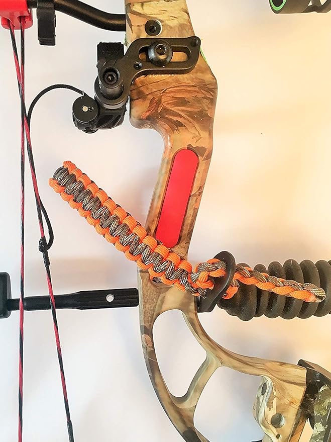 Bow Archery Wrist Sling 550 Paracord - Survival Hunting Shooting - 100% Full Grain Leather with Metal Grommet (Multiple Camo Options)
