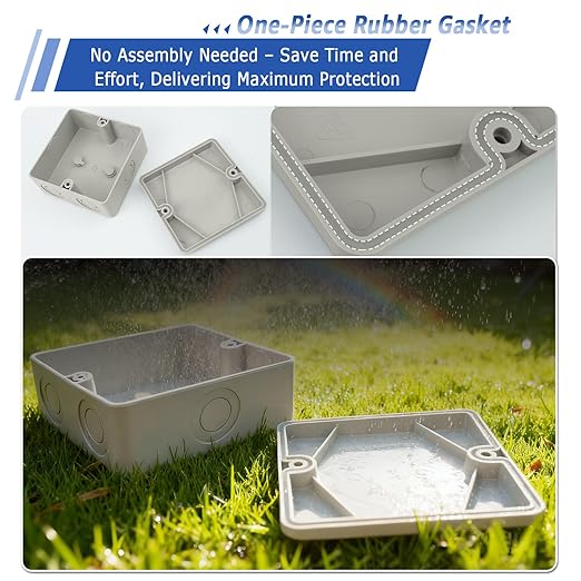 NineLeaf Junction Box, Waterproof Electrical Box IP66 Water Resistant Dustproof ABS Plastic Project Enclosure for Electronics, External Size 4.2 x 4.2 x 2.3 inch (107 x 107 x 58 mm),10PK