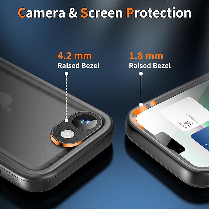 Cozycase Waterproof Case for iPhone SE 3rd 2022/SE 2nd 2020/iPhone 7/8 - Heavy Duty 360 Shockproof Full Body Rugged Military Grade Hard Water Dust Proof Cover with Built-in Screen Protective Black