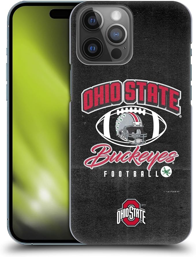 Head Case Designs Officially Licensed Ohio State University Vintage Football Graphics Hard Back Case Compatible with Apple iPhone 14 Pro Max