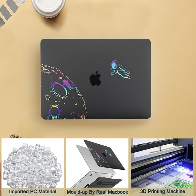 Case for New MacBook Pro 15 inch 2019 2018 2017 2016 Release (Model A1990 A1707),Anti-Fingerprint Hardshell Protective Case Cover & Keyboard Cover for Pro 15.3",Cool Astronaut