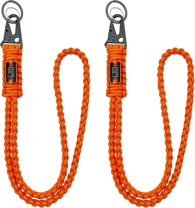 DDOUT Heavy Duty Paracord Lanyard 550 Paracord Braided Keychain for ID Badges, Camera, Whistle, Traveling, Outdoor Activities