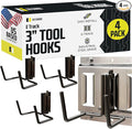 DC Cargo Mall Dual Arm Tool Hook Hanger E Track Accessories 3" Deep (4 Pack) - Garage Wall Mount, Truck, Enclosed Trailer, Storage ETrack System