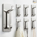 pickpiff Wall Hooks for Coat and Towel: 13LB Strong Adhesive Door Hanger Stick on, Brushed Nickel 6 Pack