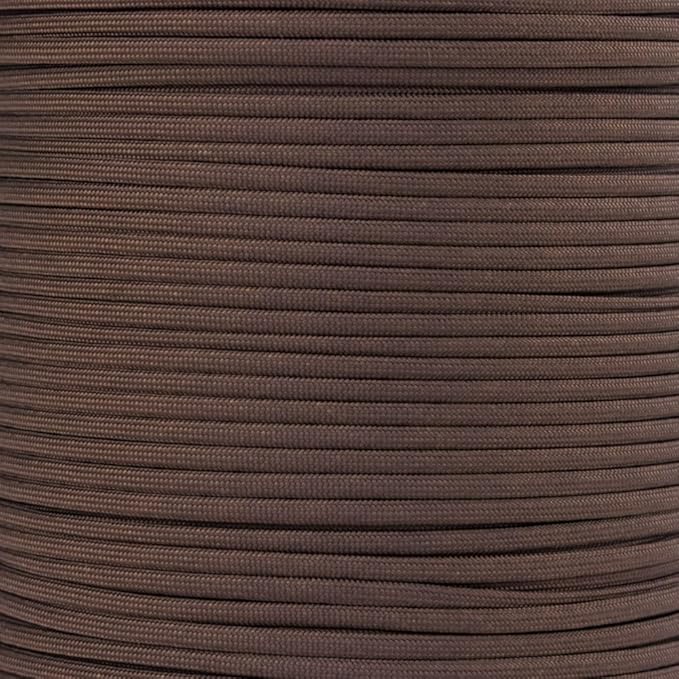 Paracord Planet Solid Color 550lb Paracord – 7 Strand Type III Nylon Cord for Indoor and Outdoor Tasks – Walnut (50 ft)