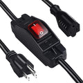 Outdoor Extension Cord with Switch On/Off Waterproof Switch 3 Prong Extension Cord with Inline Cord Switch, Heavy Duty Extension Cord 125v/250v Black Sjtw Extension Cord(25 Ft, Black)