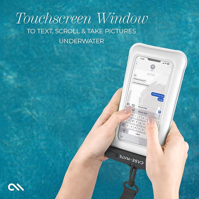 Case-Mate IP68 Waterproof Phone Pouch - Floating Waterproof Phone Case with Crossbody Lanyard - Beach Cruise Ship Travel Essentials - Compatible with All Devices - Touchscreen Friendly - Sand Dollar
