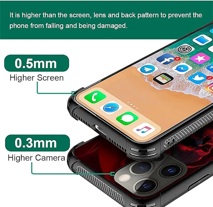 for iPhone 11 Pro Max Case, Gestures Funny Skull Pattern Graphic Design Girl Boy Soft Silicone Hard Acrylic Shock Protection for iPhone 11 Pro Max