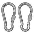 304 Stainless Steel Carabiners -4 inch Heavy Duty, Durable & Rust-Free Clips for Gym, Swing, Dog Leashes, Hammocks, Keychains, and More(304,M10 with Screw,Pack of 2)