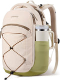 LOVEVOOK Everyday Laptop Backpack for Women & Men With Tumbler Holder,17 Inch Classic Travel Work College Teacher Carry on Backpack Purse,Waterproof Computer laptop Bag Hiking Backpack,Beige-Green