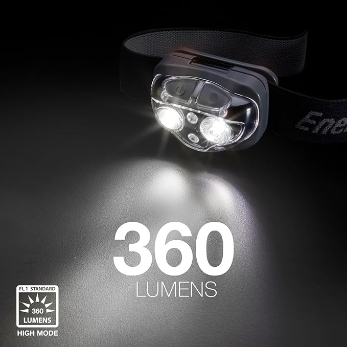 Energizer PRO-360 LED Headlamp, IPX4 Water Resistant Headlamps, High-Performance Head Light for Outdoors, Camping, Running, Storm, Survival LED Light for Emergencies (Batteries Included)