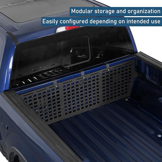Hooke Road F150 Front Truck Bed MOLLE Panel System Cargo Rack for 2015-2026 Ford F-150 5.5FT Pickup, Modular Bed Storage for Gear Organization & Overlanding, No-Drill Bolt-On