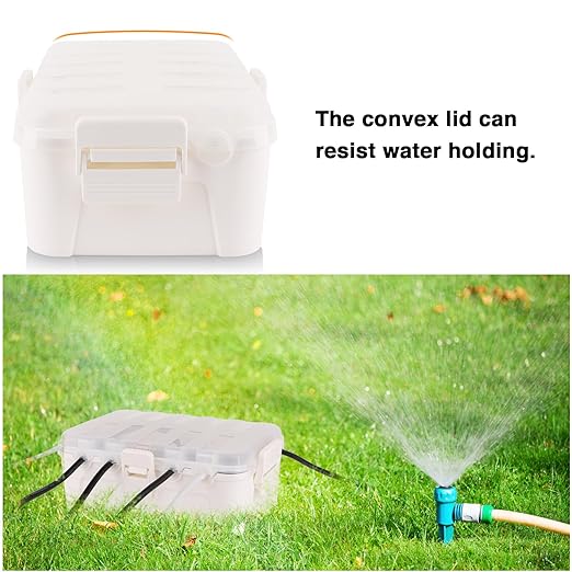 Flemoon Outdoor Electrical Box with Transparent Lid, IP54 Waterproof Electrical Box Outdoor, Large Weatherproof Extension Cord Cover with Clear Cover for Photocell Light Sensor Timer, Outlet, White