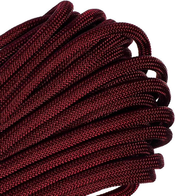 Paracord Planet Solid Color 550lb Paracord – 7 Strand Type III Nylon Cord for Indoor and Outdoor Tasks – Burgundy (25 ft)