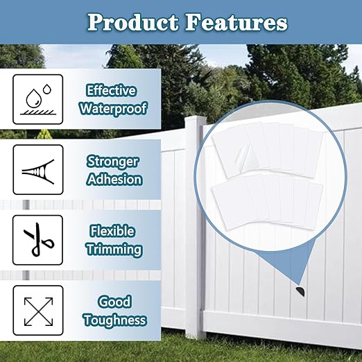 Vinyl Siding Repair Patch Kit, Vinyl Siding Repair Kit Self-Adhesive Vinyl Siding Patch Repair Tape PVC Vinyl Fence Patch Kit for House Vinyl Siding Cover Any Cracks Holes Blemishes - 12 Patches