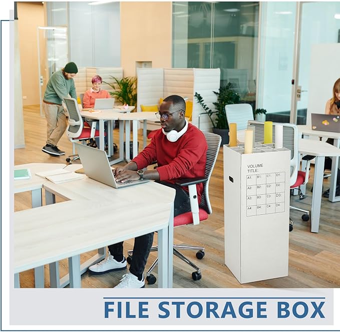 PerKoop 2 Pack Blueprint Holder Storage Organizer for Storing Poster Anchor Charts 32 Slots 31 x 14.2 x 14.2 Inch Blueprint Roll File Holder for Architectural Map School Office Home Items